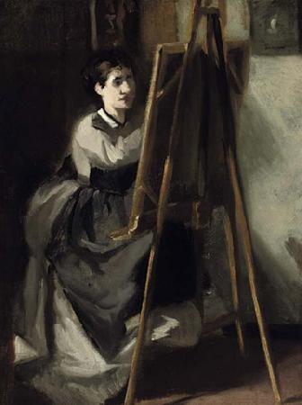 Eva Gonzales Portrait of Sister as Artist oil painting image